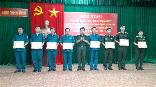 Thành phố Tây Ninh: Thực hiện tốt Cuộc vận động xây dựng môi trường văn hóa trong Quân đội