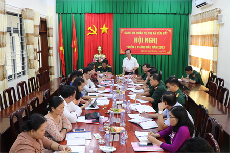 Đảng ủy Quân sự thị xã Bến Cát, tỉnh Bình Dương hội nghị phiên 6 tháng đầu năm 2023