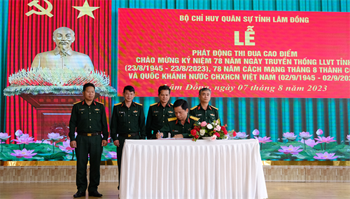 Bộ CHQS tỉnh Lâm Đồng phát động thi đua cao điểm