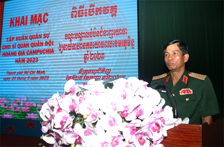 Quân khu 7 khai mạc tập huấn quân sự cho sĩ quan Quân đội Hoàng gia Campuchia năm 2023