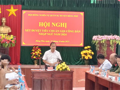 Huyện Đồng Phú, tỉnh Bình Phước được giao 125 chỉ tiêu công dân nhập ngũ năm 2024