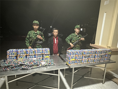 Bộ đội Biên phòng tỉnh Bình Phước bắt đối tượng vận chuyển 61kg pháo nổ