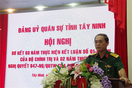 Đảng ủy Quân sự tỉnh Tây Ninh triển khai thực hiện hiệu quả Kết luận số 01 của Bộ Chính trị và Nghị quyết số 847 của Quân ủy Trung ương