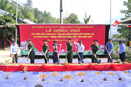Quân khu 7 xây dựng công trình tặng đồng bào tỉnh Điện Biên