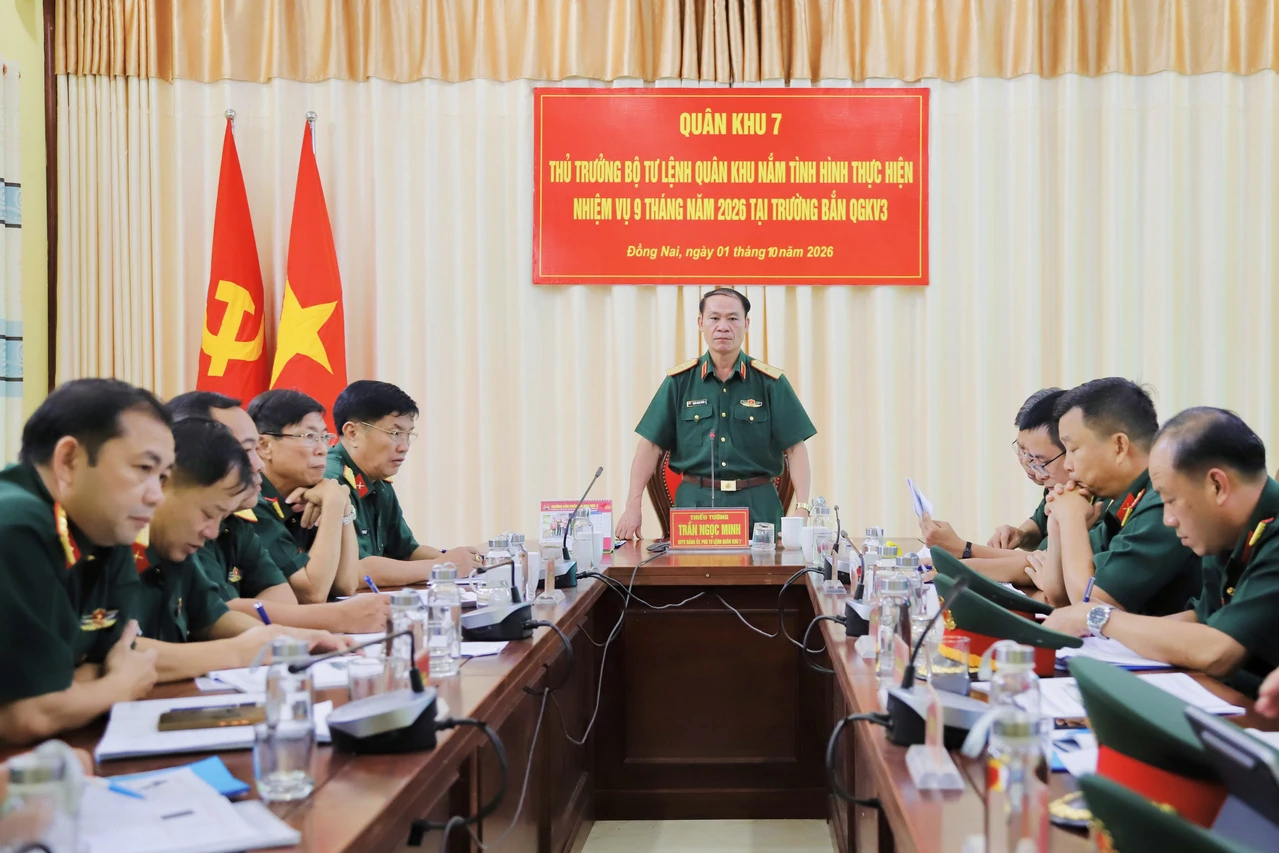 Quân khu 7 nắm tình hình thực hiện nhiệm vụ 9 tháng đầu năm tại Trường bắn Quốc gia khu vực 3