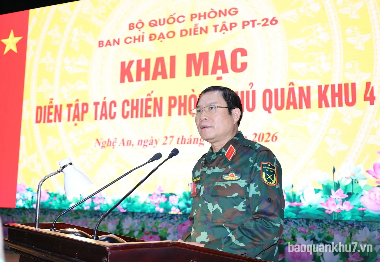 Quân khu 4 khai mạc diễn tập tác chiến phòng thủ năm 2026