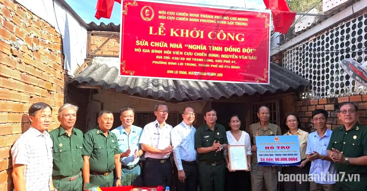 Hội Cựu chiến binh phường Bình Lợi Trung sửa chữa “Nhà nghĩa tình đồng đội”