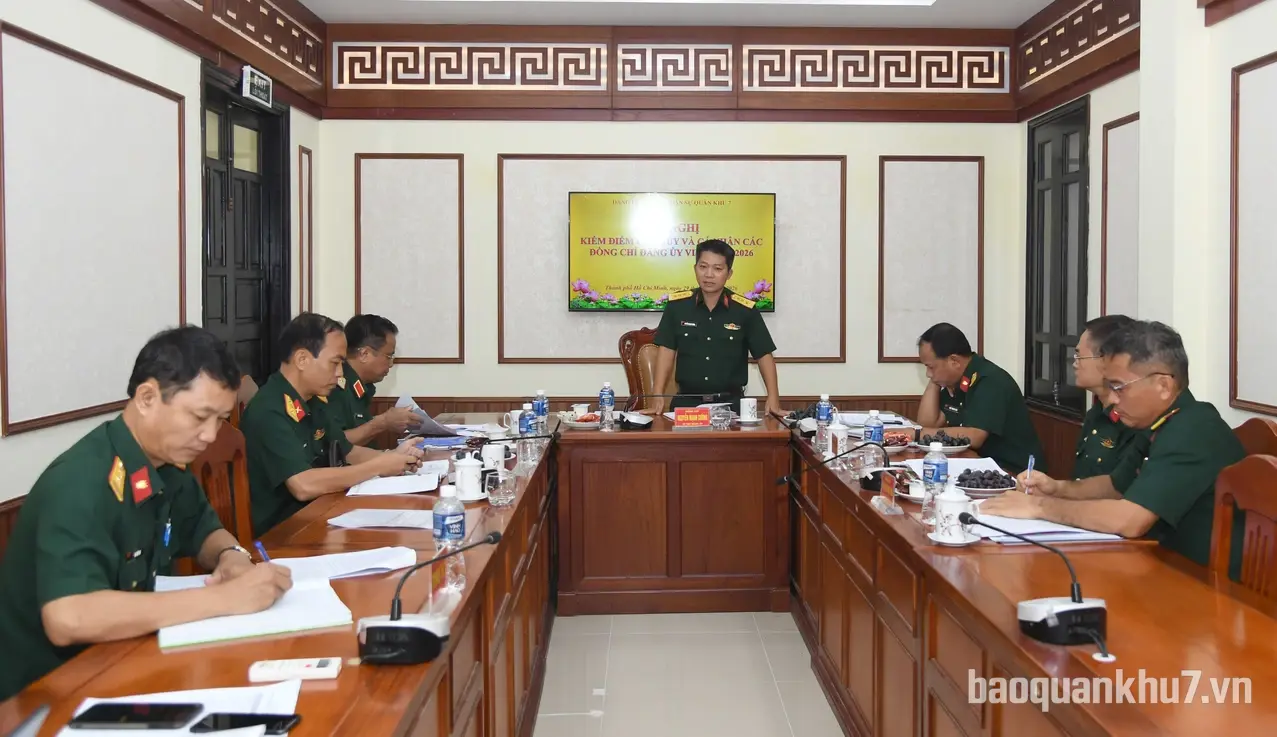 Đảng ủy Tòa án Quân sự Quân khu 7 kiểm điểm tập thể và cá nhân Đảng ủy viên năm 2026