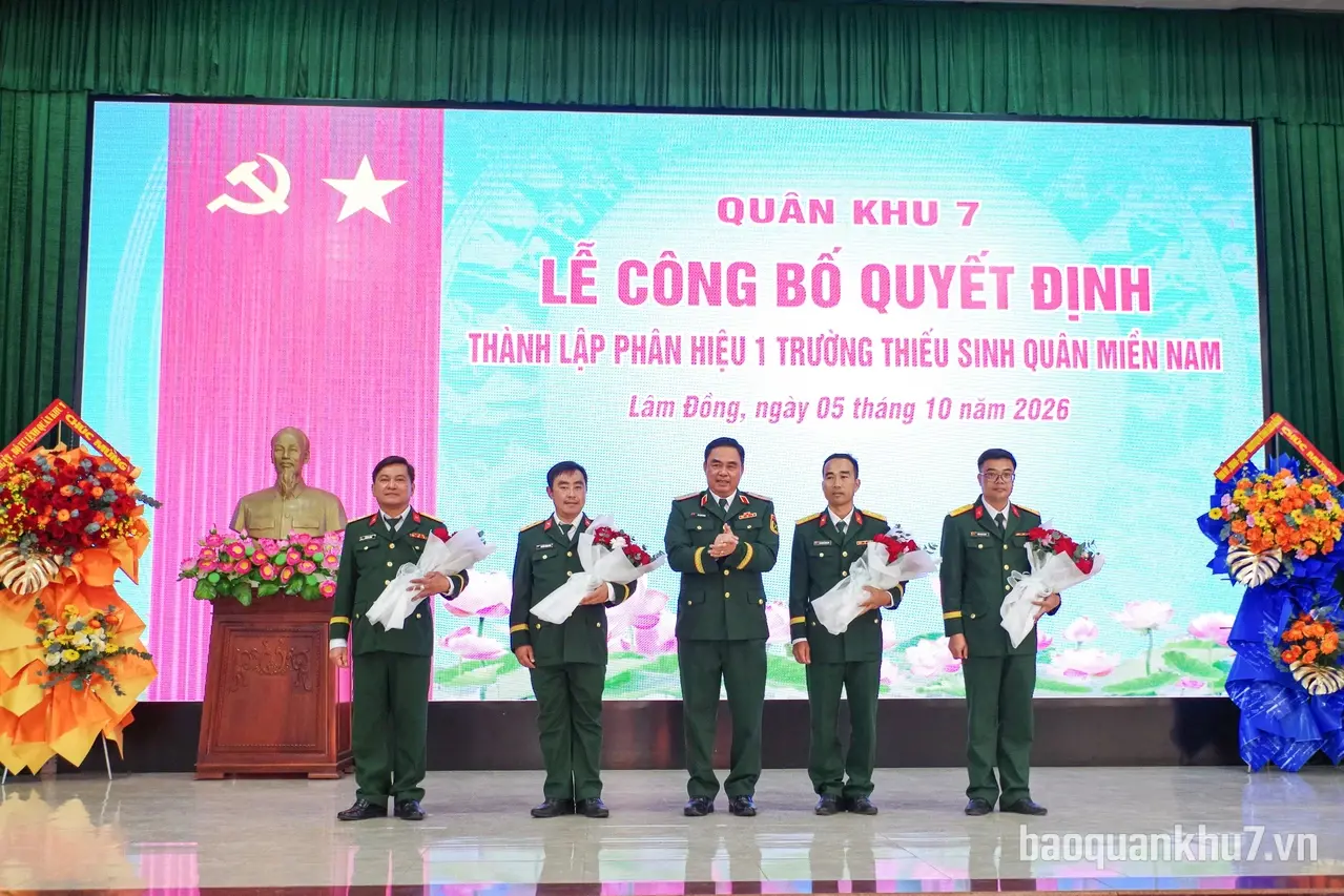 Quân khu 7 công bố quyết định thành lập Phân hiệu 1, Trường Thiếu sinh quân miền Nam