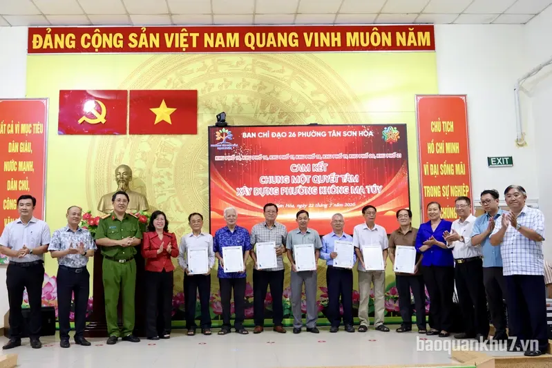 Phường Tân Sơn Hoà sơ kết công tác xây dựng địa bàn không ma túy 6 tháng đầu năm 2026