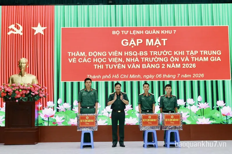 Quân khu 7 động viên hạ sĩ quan, binh sĩ tham gia thi tuyển Văn bằng 2 năm 2026