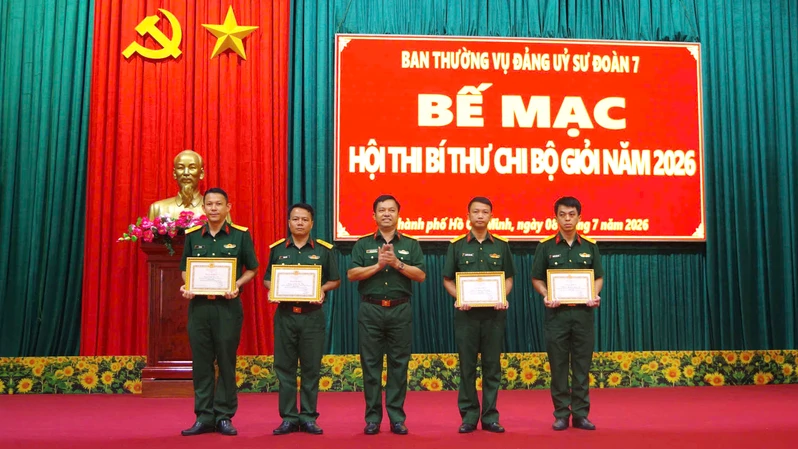 Sư đoàn 7 bế mạc Hội thi Bí thư chi bộ giỏi năm 2026