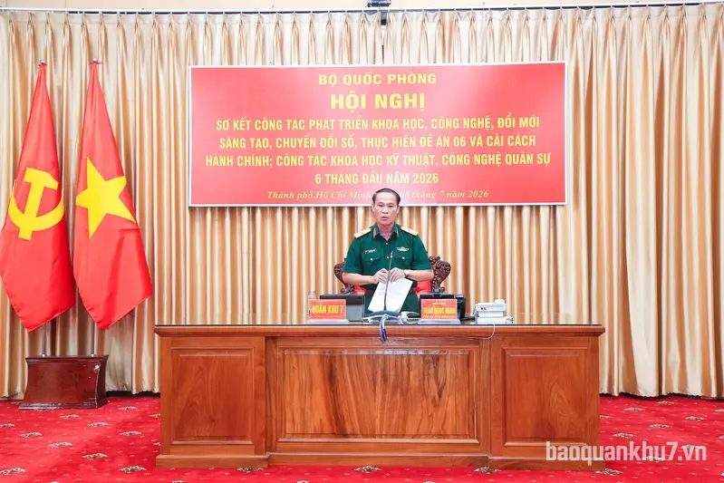 Bộ Quốc phòng sơ kết công tác phát triển khoa học, công nghệ, chuyển đổi số, cải cách hành chính 6 tháng đầu năm 2026 