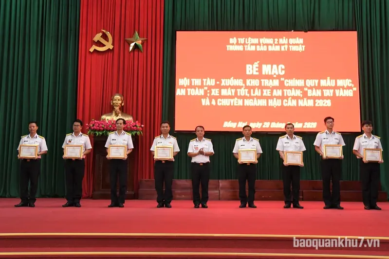 Vùng 2 Hải quân bế mạc Hội thi tàu - xuồng và 4 chuyên ngành Hậu cần năm 2026
