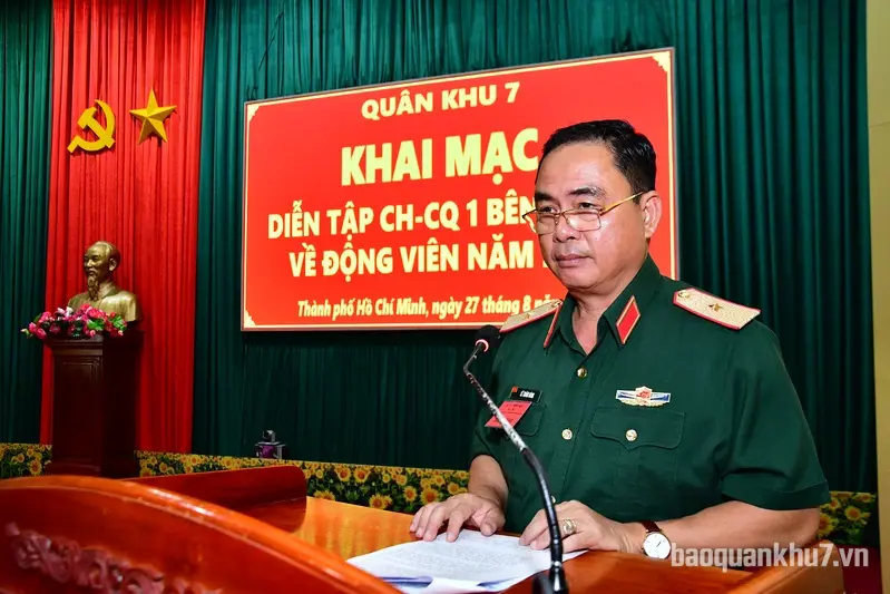 Quân khu 7 khai mạc diễn tập Chỉ huy cơ quan 1 bên, 2 cấp về động viên năm 2026