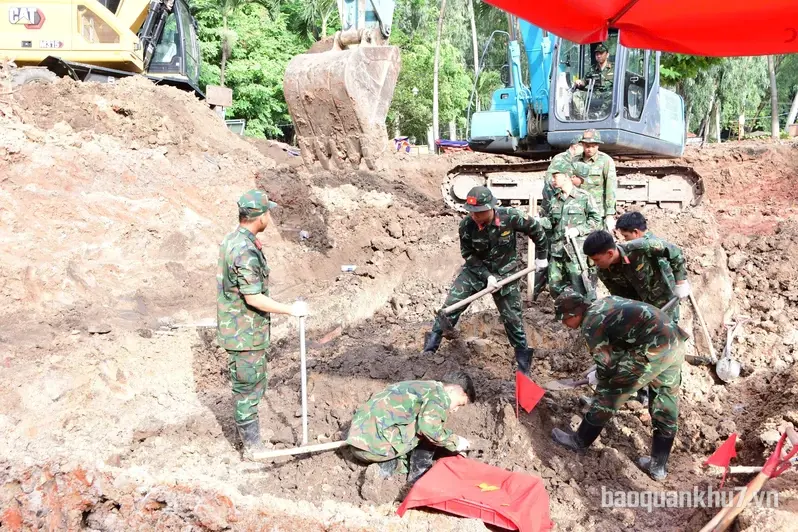 Quân khu 7: Tìm thấy thêm 18 hài cốt liệt sĩ tại công viên Lê Thị Riêng trong ngày 8/8
