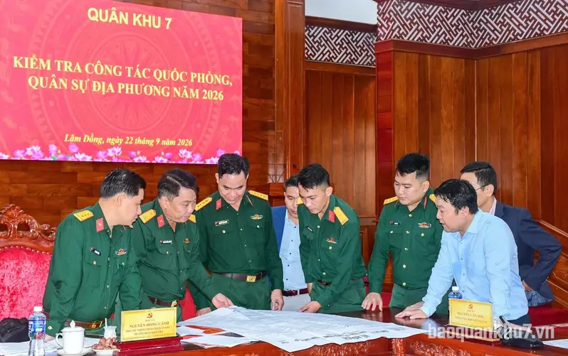 Quân khu kiểm tra công tác quốc phòng, quân sự địa phương tỉnh Lâm Đồng