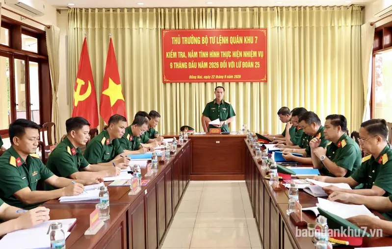 Bộ Tư lệnh Quân khu 7 kiểm tra kết quả thực hiện nhiệm vụ Lữ đoàn 25
