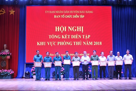 Huyện Bàu Bàng, tỉnh Bình Dương tổng kết diễn tập khu vực phòng thủ huyện có một phần thực binh năm 2018
