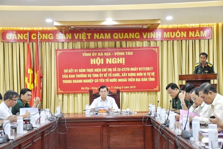 Tỉnh Bà Rịa - Vũng Tàu: Sơ kết công tác xây dựng lực lượng tự vệ trong các doanh nghiệp có yếu tố nước ngoài