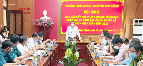 Huyện Chơn Thành phát lệnh gọi nhập ngũ năm 2022 cho 89 công dân