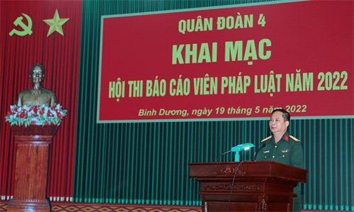 Quân đoàn 4 khai mạc hội thi báo cáo viên pháp luật năm 2022