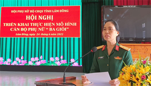 Hội Phụ nữ Bộ CHQS tỉnh Lâm Đồng triển khai Mô hình cán bộ phụ nữ ''3 giỏi''