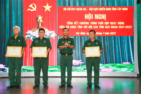 Bộ Chỉ huy Quân sự tỉnh Tây Ninh tổng kết 5 năm phối hợp hoạt động với Hội Cựu chiến binh tỉnh