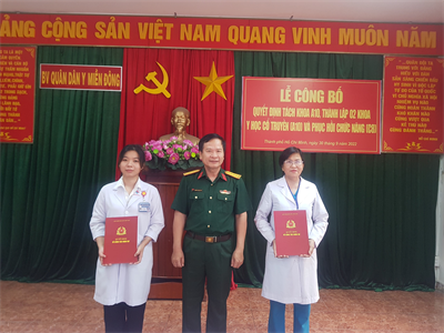 Bệnh viện Quân dân y miền Đông thành lập, chia tách khoa phòng và bổ nhiệm cán bộ quản lý