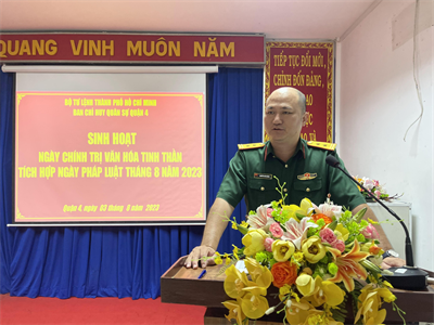 Ban CHQS Quận 4 sinh hoạt Ngày chính trị và văn hóa tinh thần, Ngày pháp luật