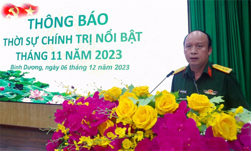 Bộ CHQS tỉnh Bình Dương thông tin thời sự cho cán bộ, chiến sĩ