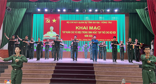 Bộ CHQS tỉnh Bà Rịa - Vũng Tàu tập huấn vũ điệu tập thể trong Quân đội
