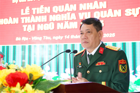 Bộ CHQS tỉnh Bà Rịa - Vũng Tàu tiễn 365 quân nhân hoàn thành nghĩa vụ quân sự tại ngũ năm 2025