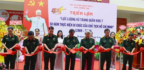 Cục Chính trị Quân khu 7: Triển lãm chuyên đề “LLVT Quân khu 7 - 50 năm thực hiện Di chúc của Chủ tịch Hồ Chí Minh”